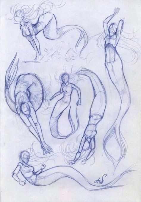 Mermaid Sketch, Mermaid Pose, Mermaid Drawings, Tattoo Sketch, Concept Art Drawing, Figure Drawing Reference, Mermaid Art, Hand Art Drawing, Drawing Stuff