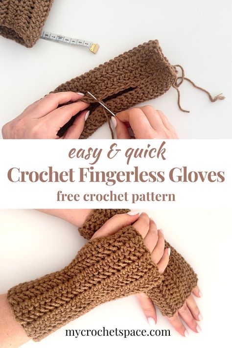 Cozy Up for Fall - Herringbone Crochet Fingerless Gloves Crochet Fingerless Gloves And Hat Free Pattern, Quick Crochet Fingerless Gloves, Crochet Finger Less Gloves Free Pattern, Crochet Wrist Warmer Pattern, Quick And Easy Crochet Fingerless Gloves, Finger Less Gloves Crochet Tutorial, Free Crochet Hand Warmers Pattern, Fingerless Mitts Crochet, Simple Fingerless Gloves Crochet Pattern