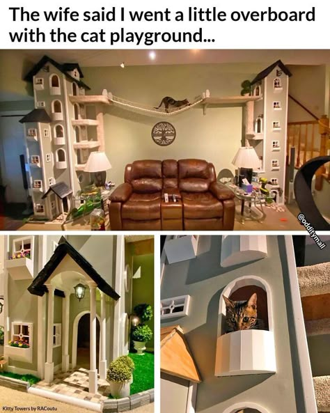 Brilliant! Cat Furniture Design, Spoiled Pets, Cat Tree House, Cats Diy Projects, Dream's Cat, Cat Houses, Cat Playground, Cat Things, Cat Trees