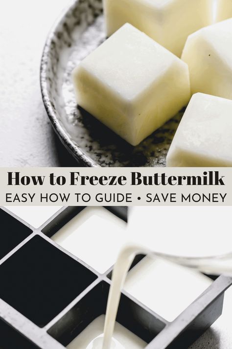 Learn how to freeze buttermilk to extend its shelf-life and avoid wasting food. In this guide, I’ll show you how to freeze buttermilk, how long it lasts, and how to use it after defrosting. How To Freeze Buttermilk, Can You Freeze Buttermilk, Freezing Buttermilk, Freeze Buttermilk, Freeze Milk, Freezer Prep, Dry Buttermilk, Freezer Food, Food Prep Storage