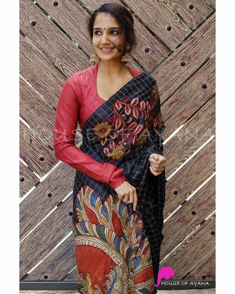 Kalamkari Blouse Designs, Choli Blouse Design, Lace Blouse Design, Blouse Designs High Neck, Saree Blouse Neck Designs, Traditional Blouse Designs, Blouse Back Neck Designs, Silk Saree Blouse Designs, Blouse Designs Silk