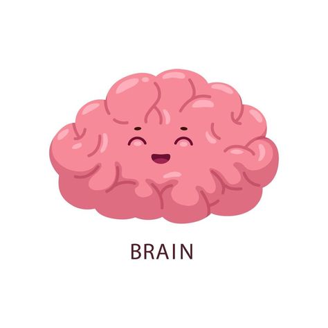 Cartoon brain or mind human body organ character Brain Animation, Brain Character, Happy Brain, Cartoon Brain, Brain Illustration, Human Body Organs, Body Organs, The Cartoon, Vector Art