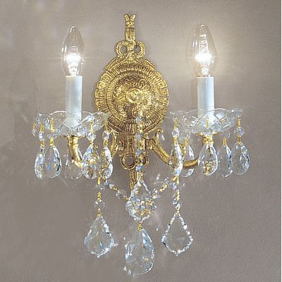 Classic Lighting Madrid Imperial 2 Light Wall Sconce Finish: Olde World Bronze, Crystal Type: Crystalique Classic Lighting, Candle Wall, Crystal Wall, Mini Chandelier, Crystal Light, Wall Candles, Candelabra Bulbs, Light Wall, Candle Sconces