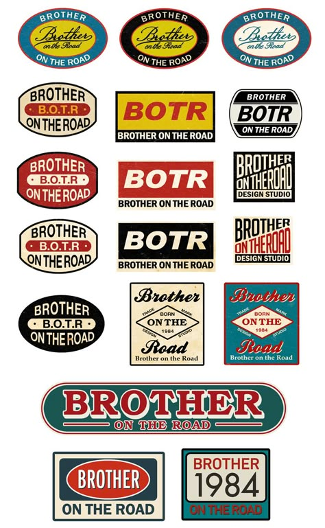 B.O.T.R Branding on Behance Logos Retro, Gfx Design, Stickers Design, Brand Stickers, Retro Logos, Vintage Logo Design, Badge Design, Retro Logo, Graphic Design Print