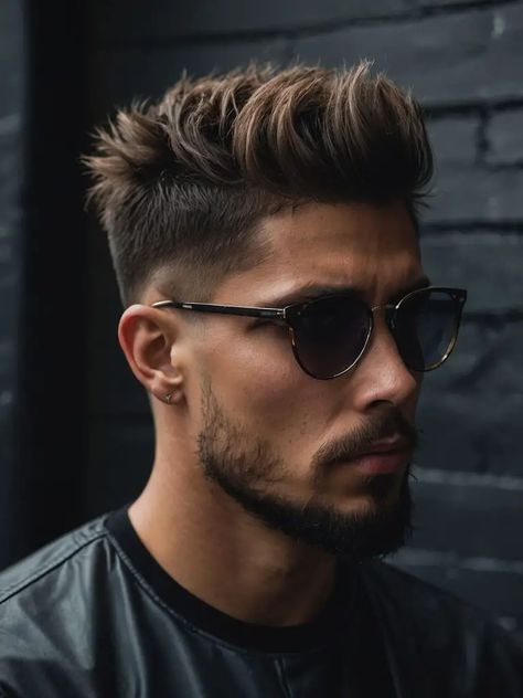 Dark Hairstyles Short, Thick Hair Man Haircut, Short Hair Highlights Men, Thick Hair Styles For Men, Textured Fade, Mens Haircuts Thick Hair, Mid Fade Haircut, Fade Haircuts For Men, Urban Background