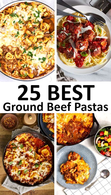 The 25 BEST Ground Beef Pasta Recipes - GypsyPlate Beef Pasta Recipes Healthy, Casseroles With Ground Beef Pasta, Italian Recipes Ground Beef, Pasta Recipes Hamburger Meat, Best Ground Beef Pasta Recipes, Ground Beef Pasta Bake Recipes, Ground Bison Pasta Recipes, Quick Pasta Recipes Ground Beef, Pasta With Hamburger Recipes