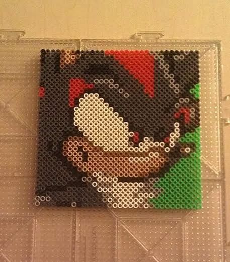 Shadow The Hedgehog Perler Beads by Crimson3142 Shadow The Hedgehog Pixel Art, Shadow The Hedgehog Perler Beads, Shadow Perler Beads, Perler Bead Sonic The Hedgehog, Sonic Perler Beads Pattern, Sonic Fuse Beads, Sonic Perler Beads, Tails Perler Beads, Kandi Perler