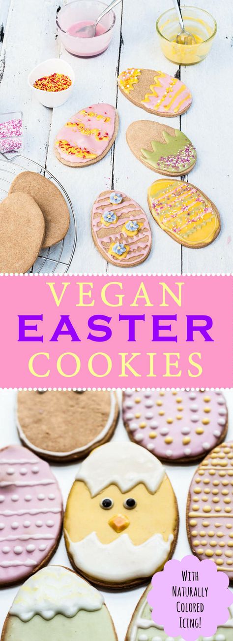 Vegan Easter Treats, Easter Egg Dessert, Vegan Easter Recipes, Easter Cookie Recipes, Egg Cookies, Dessert To Make, Vegan Easter, Easter Egg Cookies, Vegan Holiday Recipes