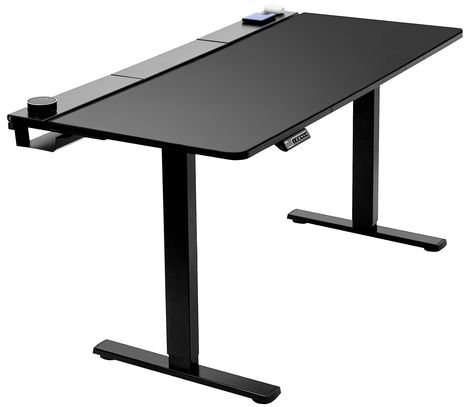 PRICES MAY VARY. Create Instant Active Standing - Go from sitting to standing in one smooth motion with this complete active workstation providing comfortable viewing angles and customized user heights. Desktop comes with a built-in rear cable management system and full-size microfiber desk pad that spans edge to edge. Spacious 3-Part 60" Surface - The large 59" x 29.5" table surface provides plenty of room for a variety of monitor and laptop setups. Features 3 flip-top covers concealing 2 lower Electric Desk Setup, Desk Trays, Black Table Top, Standing Work Station, Cable Trays, Projector Mounts, Desk Workstation, Desk Riser, Electric Desk