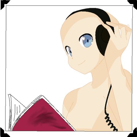 Girl With Headphones, Anime Base, Art Base, Anime Drawings Tutorials, Art Poses, Anime Poses Reference, Drawing Challenge, Anime Sketch, Drawing Base