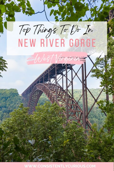 New River Gorge National Park in West Virginia is full of beautiful hiking trails, ghost towns, bridges, and many outdoor adventures. We share our top 15 things to do to help you plan out your adventures. #westvirginia #newrivergorge #nationalparks River Gorge West Virginia, New River Gorge West Virginia, New River Gorge National Park, New River Gorge, Red River Gorge, The Gorge, Hiking National Parks, Usa Travel Guide, Whitewater Rafting