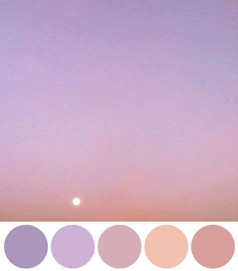 Lavender Colour Palette, Photos Of The Sky, Peach Rooms, Lavender Color Palette, Sunset Color Palette, Lavender Colour, Lilac Colour, Color Coordination, Good Color Combinations