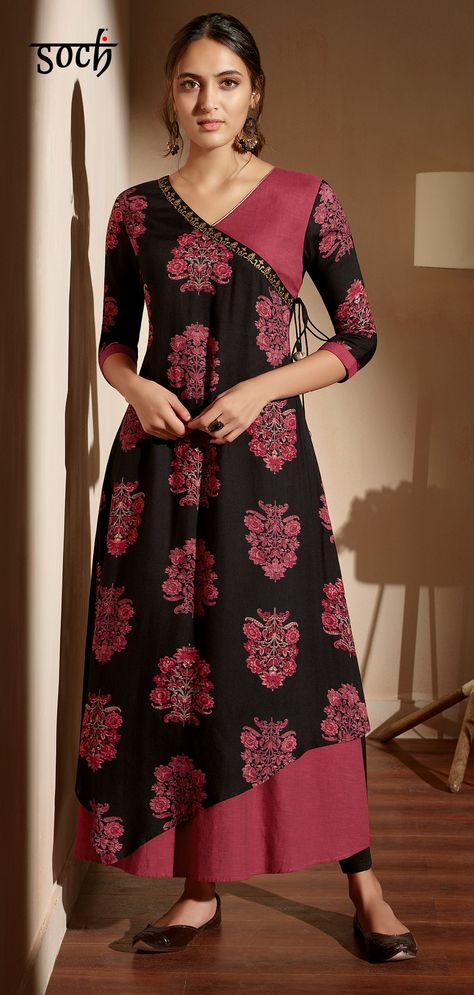 Printed Kurti Designs, A Line Kurti, Indian Kurti Designs, New Kurti Designs, Simple Kurta Designs, Designer Kurti Patterns, Simple Kurti Designs, Kurti Designs Latest, Fancy Kurti