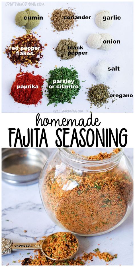 Fajitas Dinner, Mexican Fajitas, Fajita Seasoning Recipe, Fajita Seasoning Mix, Fajita Spices, Homemade Dry Mixes, Homemade Seasoning, Homemade Fajita Seasoning, Homemade Spice Mix