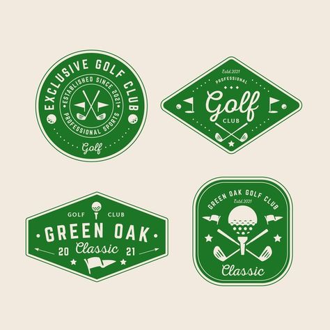 Vintage golf logo collection | Free Vector #Freepik #freevector Vintage Golf Logo Design, Vintage Golf Shirt, Vintage Golf Logo, Vintage Sports Logo, Golf Design Graphic, Sports Club Logo, Golf Branding, Golf Logos, Golf Vector