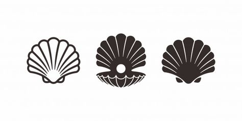 Collection of pearl shell logo or icon d... | Free Vector #Freepik #freevector #logo #design #icon #template Shell Icon, Shell Graphic, Shell Logo, Pearl Logo, Restaurant Logo, Pearl Shell, 로고 디자인, Logo Design Inspiration, Logo Icons