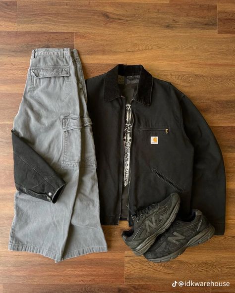 New Balance Black Outfit, Carhartt Jacket Outfit, Indie Fits, Masculine Outfits, Street Outfits, New Balance Black, Street Style Outfits Men, Mens Casual Dress Outfits, Guys Clothing Styles