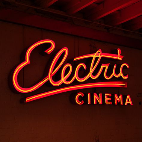 Cinema Signage, Podcasting Studio, Electric Cinema, Sala Cinema, Cinema Sign, Neon Typography, Cool Neon Signs, Signage Board, Cinema Design