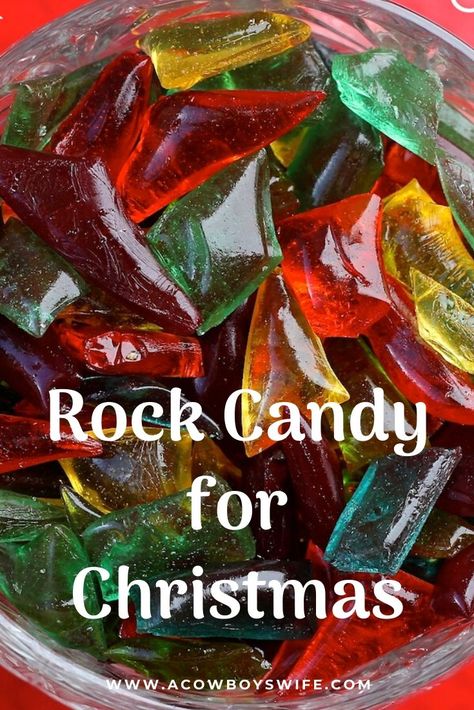 Christmas Glass Candy, Christmas Rock Candy Recipes, Cinnamon Rock Candy Easy, Old Fashioned Rock Candy, Candy Rocks Recipe, Hard Rock Candy Recipe Easy, Flavored Rock Candy Recipe, Homemade Pop Rocks Candy Recipes, Candy Recipes Homemade Christmas