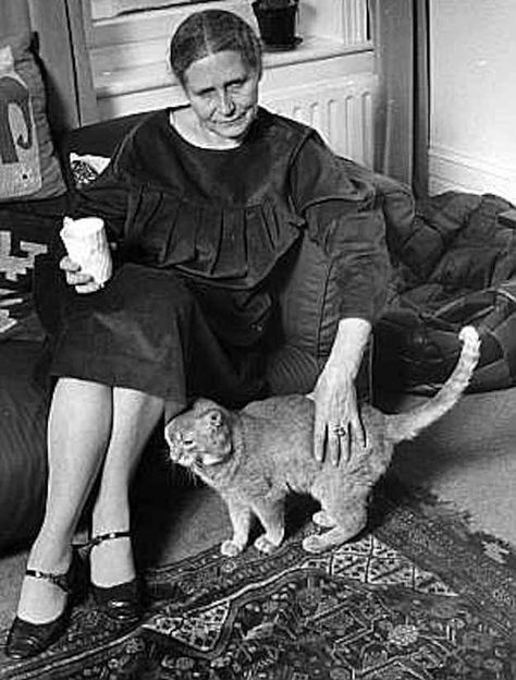 30 Renowned Authors Inspired By Cats Doris Lessing, Celebrities With Cats, Cat People, Cat Person, Cat Walk, Vintage Cat, White Photo, Big Cats, Cat Lady