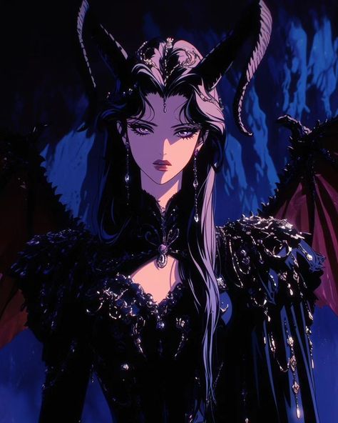 Demon Queen AI Generated / Midjourney #ai #midjourney #animestyle #darkanime #retroanime #demon #queen Demon Queen Art, Queen Character, Demon Woman, Dark Waves, Demon Queen, Avas Demon, Queen Anime, Night Elf, Queen Art