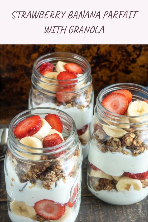 Transform your breakfast with this irresistible Strawberry Banana Parfait topped with crunchy homemade granola. This simple yet delicious recipe centers around fresh strawberries and bananas, layered with your favorite yogurt. Perfect for busy mornings or as an afternoon treat, this parfait not only satisfies your sweet tooth but also provides a healthy option to kickstart your day. Incorporate this strawberry banana parfait into your meal prep and you’ll have a go-to snack or breakfast ready in no time. Enjoy the delightful combination of flavors and textures, making it a perfect dish for your next brunch too! Strawberry Parfait Recipes, Banana Parfait, Strawberries And Bananas, Breakfast Parfait, Easy Homemade Granola, Types Of Cereal, Breakfast Casserole Bacon, Granola Parfait, Strawberry Parfait