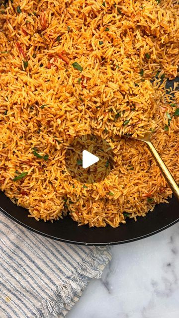 RUHAMA SHITRIT on Instagram‎: "RED IRAQI RICE! 🍅🍚 As a child it used to be my favorite rice and now it became my kids’ favorite! 🤩 Super delicious basmati rice cooked with tomatoes and baharat spice! This rice will be perfect match with one of my chicken recipes! 😍 Follow @ruhamasfood for more🤍 RECIPE 👇 . . אורז עיראקי אדום! ❤️ מתכון בתגובות👇 . . Recipe: Ingredients- 5 tablespoons of olive oil 1 chopped shallot 5 chopped Campari tomatoes 2 minced garlic cloves 2 tablespoons of tomato paste 1 teaspoon of baharat spice 1 teaspoon of paprika 2 cups of basmati rice 4 cups of boiling water 1/2 tablespoon of salt Method- In a skillet pan, on medium heat, put the olive oil. Sauté the onion for about 2 minutes. Add the chopped tomato, paprika, baharat, tomato paste and minced garlic. St Seasoned Basmati Rice Recipes, Herbed Basmati Rice, Campari Tomatoes, Fragrant Basmati Rice, Indian Restaurant Basmati Rice, Basmati Rice Recipes, Skillet Pan, Cooking Basmati Rice, Tomato Rice