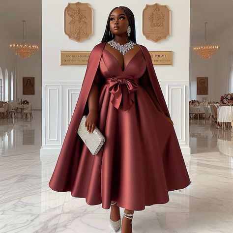 Luxury Overbust Dress With Ruffles, Luxury Satin Overbust Dress, Luxury Feminine Evening Robe, Rich Dresses, Luxury Elegant Dress With Built-in Bra, Luxury Dress Glamou Red Big Sleeves, Classy Gowns, Plus Size Baddie Outfits, Evening Dresses Elegant