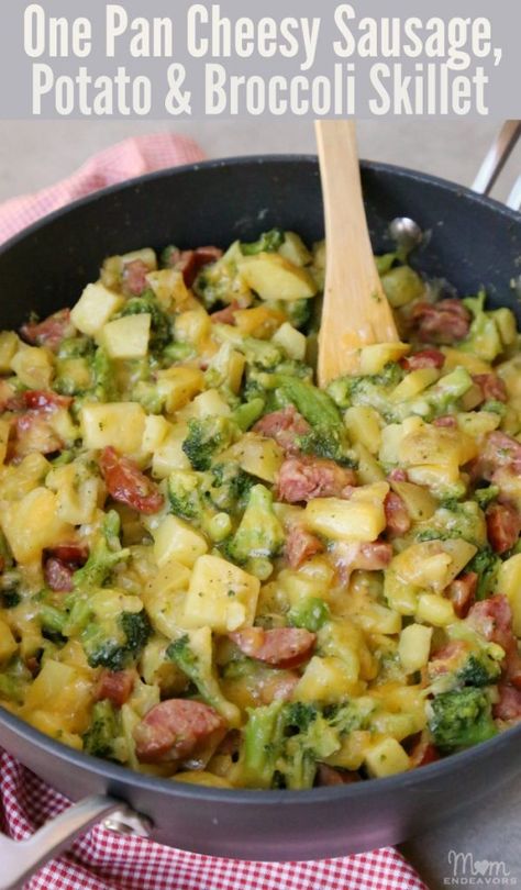 Ground Sausage And Broccoli Recipes, Bratwurst And Potatoes, Skillet Potatoes And Sausage, Sausage Potato Skillet Recipes, Kilbasa Sausage Recipes Broccoli, Smoked Sausage Broccoli, Smoked Sausage Potatoes And Broccoli, Sausage Broccoli Potato Skillet, Patriotic Punch