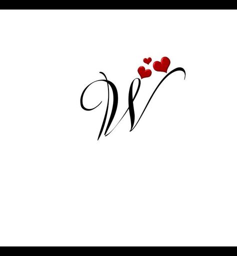 Letter W Tattoo Ideas, W Initial Wallpaper, W Tattoo Letter Initial, W Initial Tattoo, W Tattoo Letter, W Tattoo, Forearm Tattoo Quotes, Red Heart Tattoos, Fancy Writing