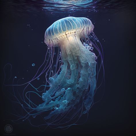 Box Jellyfish Tattoo, Space Jellyfish, Deep Sea Jellyfish, Box Jellyfish, Jellyfish Tentacles, Ocean Monsters, Metamorphosis Art, Scary Ocean, Jellyfish Photo