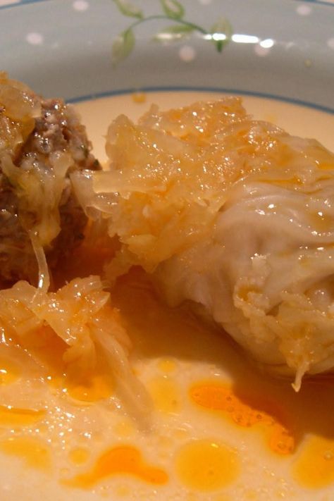 Stuffed Cabbage Rolls & Kraut Hungarian galumpkis Galumpki Recipe, Hungarian Cabbage Rolls, Hungarian Cabbage, Cabbage Rolls Polish, Hungarian Stuffed Cabbage, Pork And Rice, Unstuffed Cabbage Rolls, Stuffed Cabbage Rolls, Hungarian Cuisine