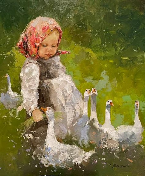 Inessa Morozova Playful Painting, Birds Paintings, Farm Fun, Canvas Art Projects, Flow Painting, Art Children, Textured Canvas Art, Creative Artwork, Personalize Art