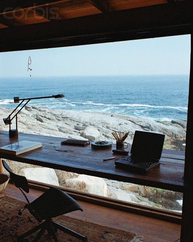 Talk about a distraction while trying to work! Dream Office, Window View, A Desk, Office Inspiration, Studio Space, Digital Nomad, Home Office Design, Design Case, 인테리어 디자인