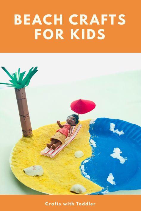 Beach Bash Crafts For Kids, Sand Castle Craft Preschool, Beach Stem Activities For Kids, Sand Castle Crafts For Kids, Stick Bird Feeder, Beach Crafts For Toddlers, Beach Ball Crafts, Beach Diarama Ideas Kids, Summer Craft Ideas