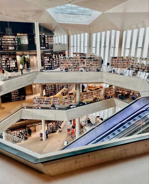 Library in Oslo Norway Language, Public Space Design, City Library, Dream Vision Board, Malmo, Library Design, Space Design, Public Space, Scandinavia