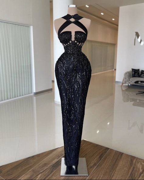 Long Black Fitted Dress, Minna Fashion, Your Time Is Limited, Dress Halter Neck, Classy Prom Dresses, Dress Halter, Black Evening Dresses, Latest African Fashion Dresses, Long Black Dress