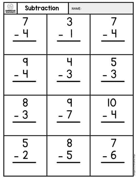 1 Digit Subtraction Worksheets, 1st Grade Math Subtraction Worksheets, Simple Subtraction Worksheets Free, Mathematics Worksheets For Kindergarten, Subtraction Worksheets Grade 1, Math For Kindergarten Worksheets, Subtraction For Kindergarten, Free Subtraction Worksheets, Basic Subtraction Worksheets