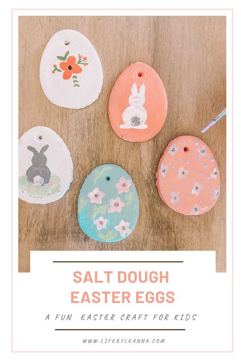 Salt Dough Easter, Salt Dough Crafts, Easter Egg Garland, Easter Crafts For Toddlers, Fun Easter Crafts, Easter Egg Ornaments, Food Ornaments, Front Porch Christmas Decor Ideas, Easy Easter Crafts