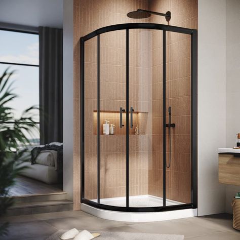 Semi Circle Shower Enclosure, Circular Shower Enclosure, Round Corner Shower Ideas, Rounded Shower Door, Round Shower Ideas, Small Bathroom Stand Up Shower Ideas, Corner Shower Ideas, Round Shower Enclosure, Corner Shower Stalls