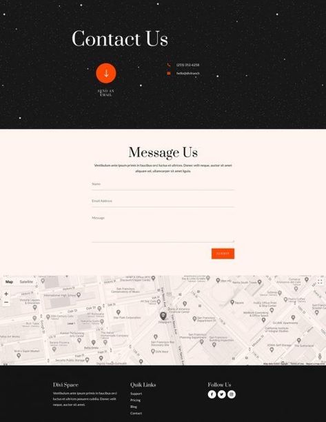 The Event Venue Layout Pack for Divi is one of the most elegant layouts out there. It’s perfect for creating websites that need to include a lot about an event venue, and it can even be used on any other type of website! The layout pack has beautiful custom images, illustrations and effects to make your site look like you spent way more time than was necessary making it all nice just because this company cares so much about their customers. Contact Us Design Layout, Contact Us Design, Venue Layout, Business Web Design, Divi Theme, Contact Page, Website Design Layout, Elegant Themes, Web Design Agency