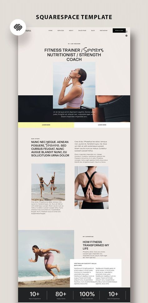 From simple to creative website design Nutrition Website Design, Pilates Business, Makeup Artist Website, Personal Trainer Website, Unique Web Design, Squarespace Template, Modern Website Design, Business Website Design, Squarespace Website Design