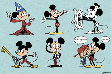 Mickey Mouse: The Loud House Style by vinzound Mickey Mouse House, House Of Mouse, Disney Time, 2017 Style, Epic Mickey, Ducktales 2017, Vintage Cartoons, Loud House Characters, Oswald The Lucky Rabbit