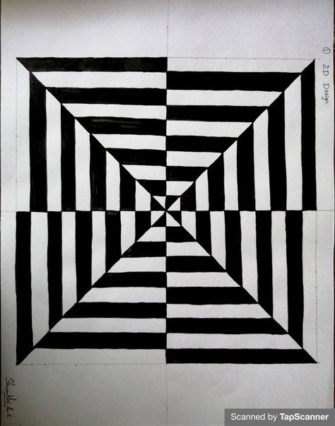 Op Art Illusion, Geometric Shapes Art Drawings, Simple Perspective, Perspective Design, Op Art Lessons, Geometric Shapes Drawing, Opt Art, Optical Illusion Drawing, Illusion Drawings