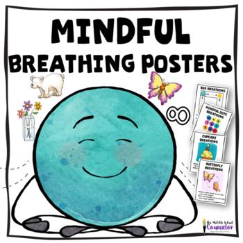 Mindfulness Breathing Posters and Pocket Cards... by Carol Miller -The Middle School Counselor | Teachers Pay Teachers Breathing Boards, Emotional Support Classroom, Resilience In Children, Middle School Counselor, Mindfulness Therapy, Mindful Breathing, What Is Mindfulness, Mindfulness Training, Calm Down Corner