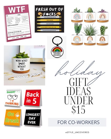 Co-worker Holiday Christmas gift ideas Co Worker Christmas Gifts, Co Worker Gifts, Staff Gifts, Can You Help Me, Gifts For Boss, Cheap Gifts, Holiday Gift Ideas, Co Workers, White Elephant Gifts