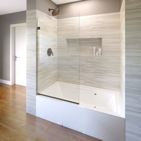 Bathtub Converted To Shower Master Bath, Large Soaker Tub Shower Combo, Glass Tub Shower Doors, Tub And Shower Combo Ideas Small Baths, Bathroom Remodel Small With Tub, Modern Shower Tub Combo, Jetted Tub Shower Combo, Small Bathroom Walk In Shower Ideas, Tub With Tile Walls