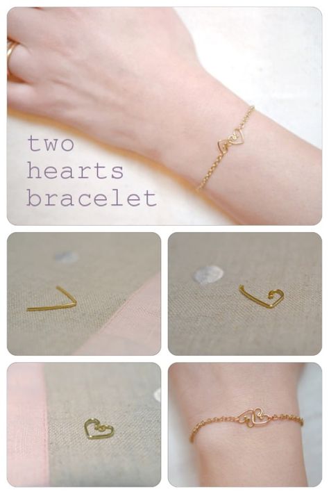 Hearts Bracelet, Easy Jewelry, Diy Jewlery, Crafts Easy, Easy Diy Jewelry, Diy Wire Jewelry, Heart Crafts, Wire Crafts, Summer Diy