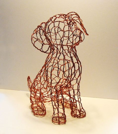 Twisting Wire to Create  Animal Sculptures by Ruth Jensen! Crazy...I wish i could do this Chicken Wire Sculpture, Chicken Wire Art, Chicken Wire Crafts, Wire Dog, 3d Pen Art, Art Fil, Wire Art Sculpture, Art Wire, Sculpture Ideas