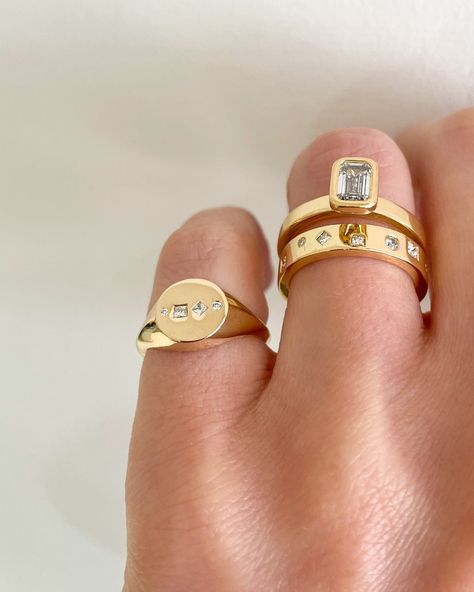 From start to finish, witness the captivating journey of our Signature Diamond Signet ring — where elegance meets everyday wear.⁠ ⁠ Get in touch to find out more about our Signature Collection. White Gold Sapphire Signet Ring, Aesthetic Gold Rings, Signet Engagement Rings, Face Dimensions, Ethical Engagement Ring, Diamond Signet Ring, White Gold Sapphire, Signet Rings, Bespoke Jewellery